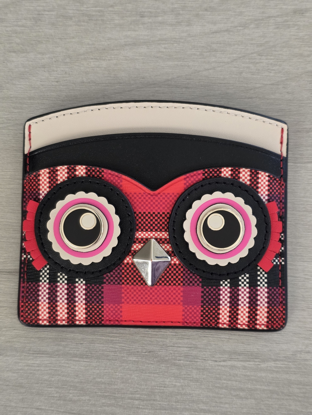 Kate Spade Nolvety Blinx Plaid Owl Cardholder
